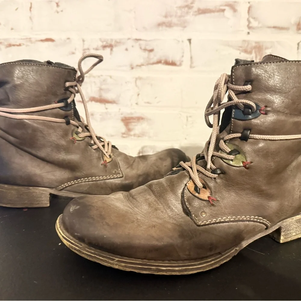 Rieker Gray/brown lace up boots - Picture 5 of 6